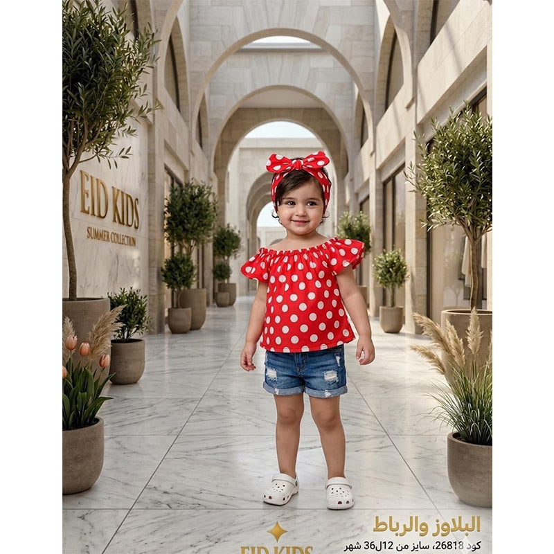 eid kids بلوزة بناتي صيفي