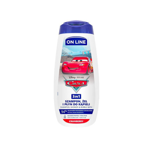 On Line Disney Cars 3-In-1 Cranberry Scent Moisturizing Shower Gel