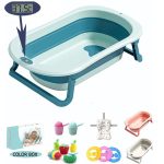 Foldable silicone baby bathtub 5x1