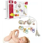 Newborn Hanging Bird Music Box Toy Rotary Portable Bed Bell with Remote Control for Early Childhood Education