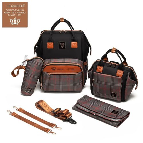 LEQUEEN 8TH GENERATION NEW BLACK CAROHAT GOLD SET مجموعه ليكوين الجيل الثامن جديد كاروهات اسود - ذهبي